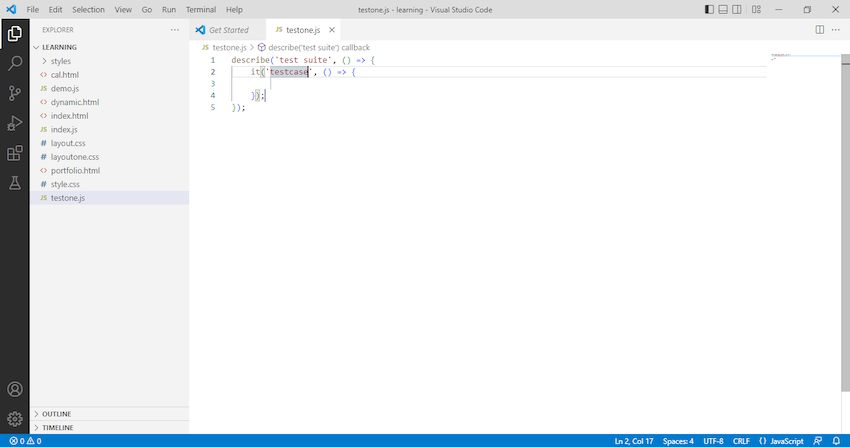 ES6 Mocha Snippets extension